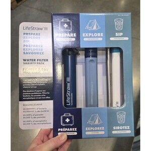 Life Straw 3-pack Variety Reusable Straw, Personal + Peak + Sip Water Filter NIB